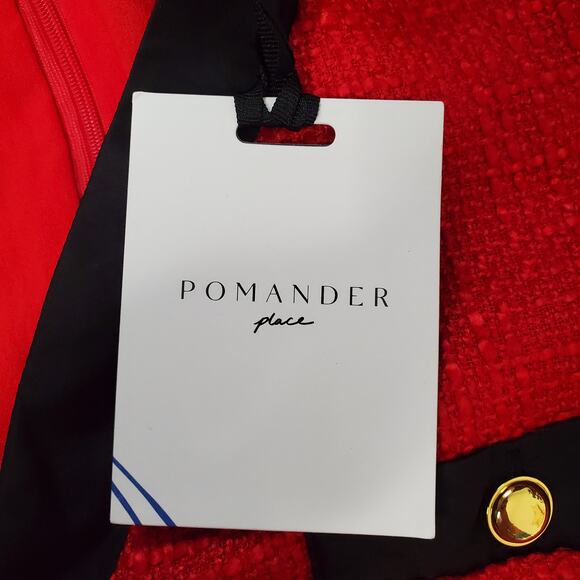 Tuckernuck Pomander Place Coco Tweed Bow Mini Dress Red Black Size Medium NEW - Picture 8 of 11